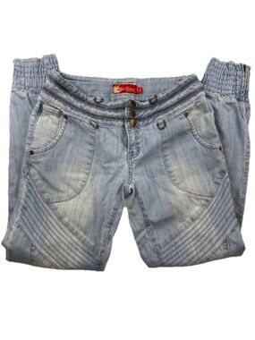 Apple Bottoms Juniors Y2K Jeans Joggers Light Blue Size 7/8